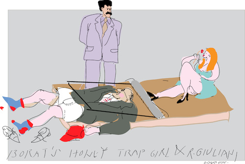 Cartoon: Borat s Honey Trap (medium) by gungor tagged us,election,2020,us,election,2020