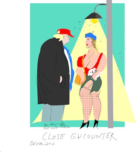 Cartoon: Close Encounter (medium) by gungor tagged night,life,night,life