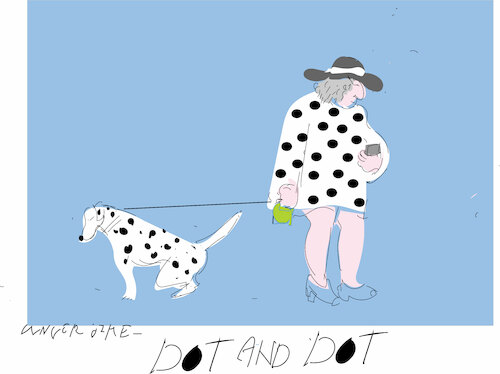 Cartoon: Dalmatian and woman (medium) by gungor tagged animal,lover,animal,lover