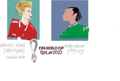Cartoon: daniel wass and diego lainez (medium) by gungor tagged two,players,from,world,cup,2022,two,players,from,world,cup,2022