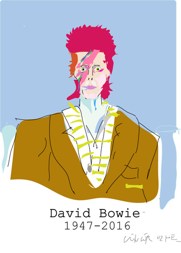 Cartoon: David Bowie (medium) by gungor tagged uk