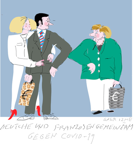 Cartoon: French and German (medium) by gungor tagged eu,eu