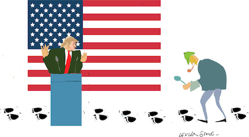 Cartoon: From Russia with love 5 (medium) by gungor tagged usa,usa,trump,sherlockholmes,russland,tower