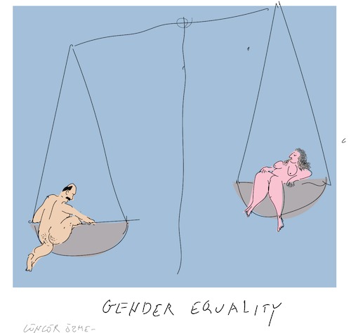 Cartoon: Gender Equality (medium) by gungor tagged female,female,mann,frau,gender,waage,diskriminierung
