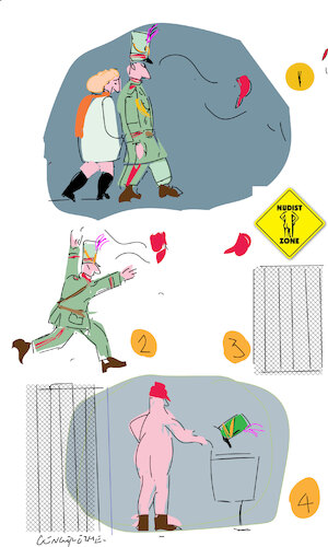 Cartoon: Generalissimo and red cap (medium) by gungor tagged journey,of,red,cap,journey,of,red,cap
