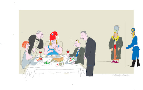 Cartoon: Guess who comes to dinner (medium) by gungor tagged russia