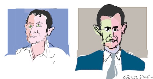 Cartoon: Hamon and Valls (medium) by gungor tagged france