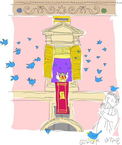 Cartoon: Holy Tweed (medium) by gungor tagged pope