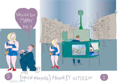 Cartoon: Honest citizen (medium) by gungor tagged will,you,marry,me,will,you,marry,me