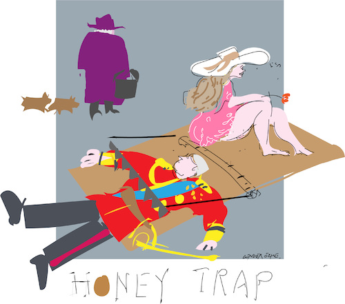 Cartoon: Honey Trap (medium) by gungor tagged uk,uk