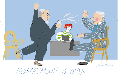Cartoon: Honeymoon is over (medium) by gungor tagged israel,israel