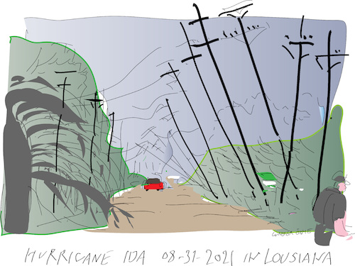 Cartoon: Hurricane Ida (medium) by gungor tagged hurricane,ida,at,usa,hurricane,ida,at,usa