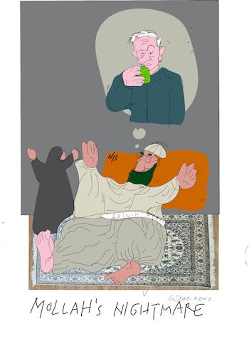 Cartoon: Imam s nightmare (medium) by gungor tagged nightmare,and,coffee,nightmare,and,coffee