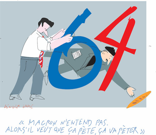 Cartoon: Macron s pension reform (medium) by gungor tagged pension,reform,in,france,pension,reform,in,france