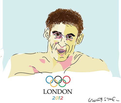 Cartoon: Michael Phelps (medium) by gungor tagged olympic2012