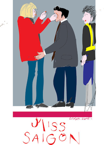 Cartoon: Miss Saigon (medium) by gungor tagged macron,slapped,her,husband,macron,slapped,her,husband