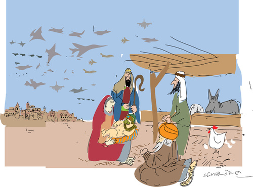 Cartoon: Nativity (medium) by gungor tagged middle,east