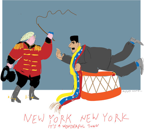 Cartoon: Nicolas Maduro in US (medium) by gungor tagged maduro,is,in,new,york,maduro,is,in,new,york