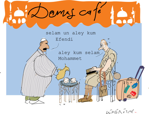Cartoon: Orient Cafe (medium) by gungor tagged syria
