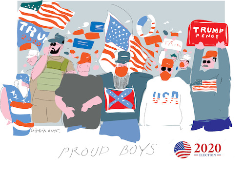 Cartoon: Proud Boys (medium) by gungor tagged us,election,2020,us,election,2020
