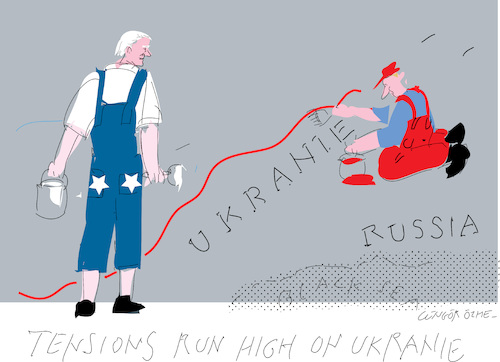 Cartoon: Red and white lines on Ukranie (medium) by gungor tagged ukraine,crises,ukraine,crises
