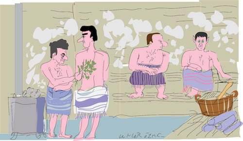 Cartoon: Sauna (medium) by gungor tagged france