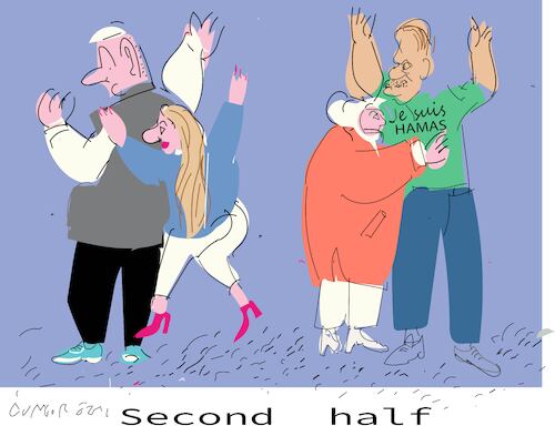 Cartoon: Second half (medium) by gungor tagged two,leaders,on,the,screen,two,leaders,on,the,screen