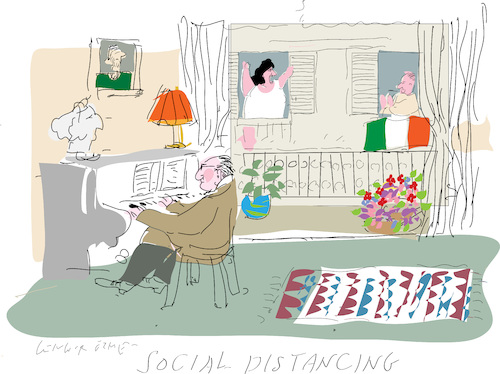 Cartoon: Social distancing (medium) by gungor tagged pandemic,pandemic