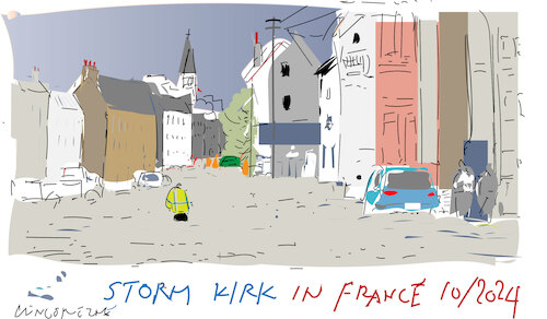 Cartoon: Storm Kirk in Europe (medium) by gungor tagged storm,kirk,in,france,storm,kirk,in,france