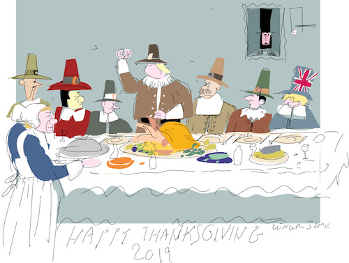 Cartoon: Thanksgiving 2019 (medium) by gungor tagged usa,usa