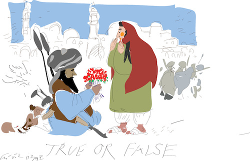 Cartoon: True or False (medium) by gungor tagged taliban,taliban