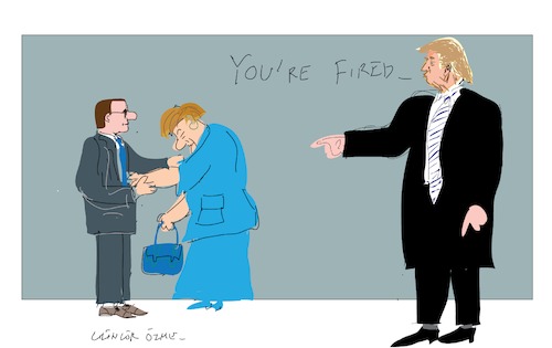 Cartoon: Trump versus Merkei (medium) by gungor tagged usa