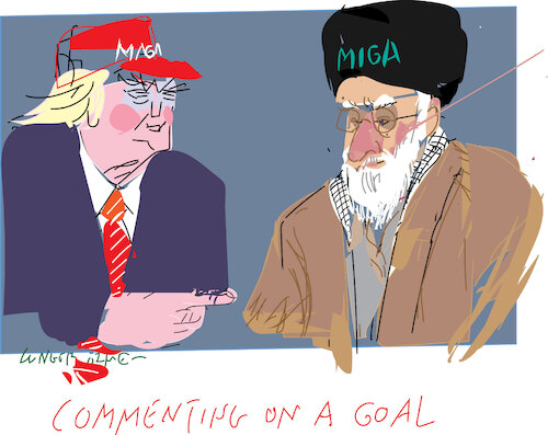 Cartoon: Trump will talk with Iran (medium) by gungor tagged new,page,for,iran,new,page,for,iran