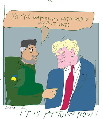 Cartoon: Zelenskyy s turn (medium) by gungor tagged his,turn,his,turn