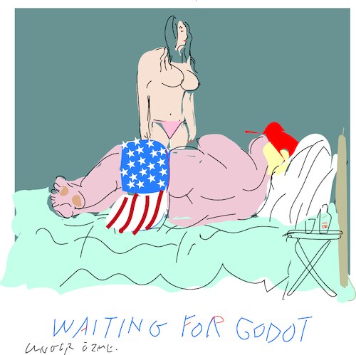 Cartoon: Waiting for godot (medium) by gungor tagged waiting,for,cake,waiting,for,cake