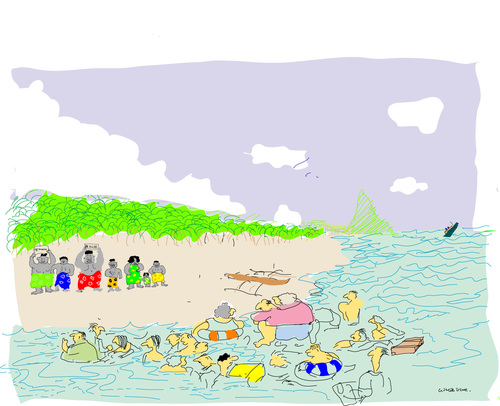 Cartoon: welcome (medium) by gungor tagged shipwreck