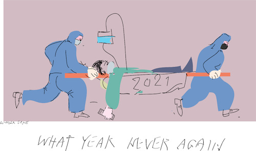 Cartoon: What a Year (medium) by gungor tagged pandemic,pandemic