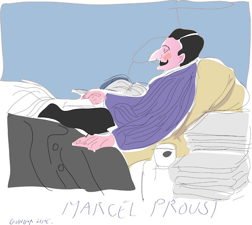 Cartoon: Marcel Proust (medium) by gungor tagged marcel,proust,marcel,proust