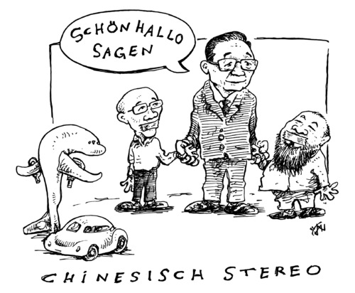 Cartoon: chinesisch stereo (medium) by JP tagged china,weiwei,jiabao,jia,airbus,vw,china,airbus,vw,weiwei,jiabao,jia