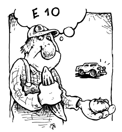 Cartoon: Ehec 10 (medium) by JP tagged ehec,e10,auto,tomate,gurke,bauer