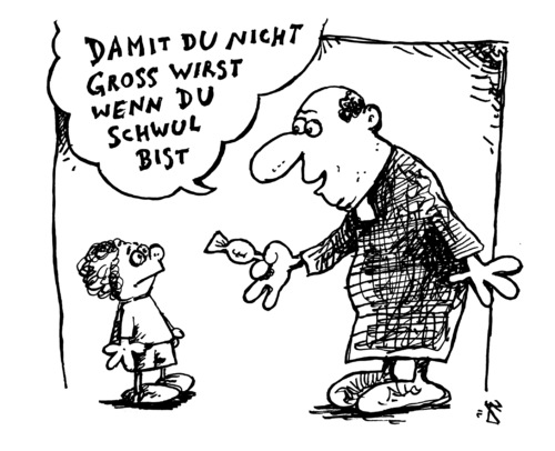 Cartoon: Freud in der Kirche (medium) by JP tagged homosexuell,pädophil,homöopathie,kirche,bonbon,priester