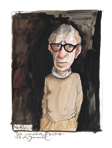Cartoon: Woody Allen (medium) by Peter Bauer tagged bauer,peter,jammertal,allen,woody