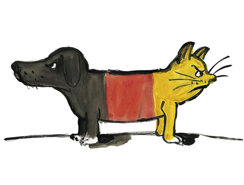 Cartoon: Ein Volk (medium) by Peter Bauer tagged einheit,deutsche,germany,wiedervereinigung,volk,ein