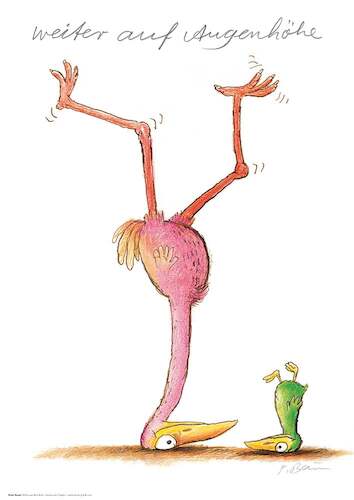 Cartoon: weiter auf Augenhöhe (medium) by Peter Bauer tagged kommunikation