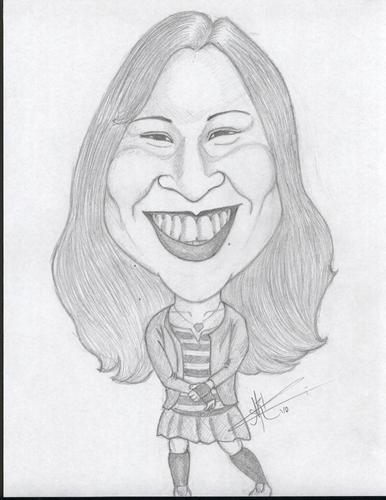 Cartoon: Jenna Ushkowitz Tina Cohen-Chang (medium) by astrocaricaturas tagged jenna,ushkowitz,tina,cohen,chang