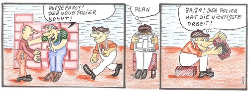 Cartoon: Der Polier (medium) by Backrounder tagged arbeitsplatz,vorarbeiter,bau,arbeit,menschen