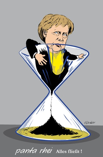 Cartoon: Alles fließt (medium) by ESchröder tagged merkel,cdu,wahlen,2011