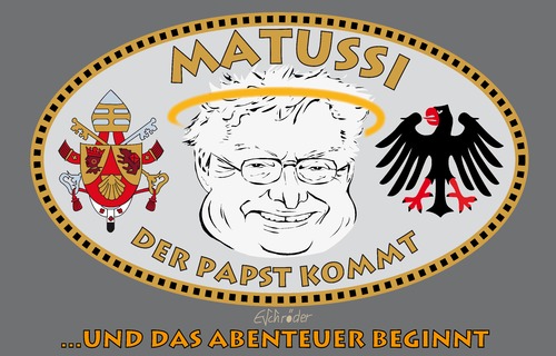 Cartoon: Matussis Abenteuer (medium) by ESchröder tagged papst,papstbesuch,deutschland,matussek,abenteuer,katholisch,beginn,gott,kirche,dom,der,spiegel,katholizismus,messdiener,gottesdienst,messgewand,heilig,selig,kruzifix,weltreligion,christentum,christus