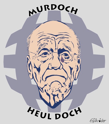 Cartoon: Murdoch  -  heul doch (medium) by ESchröder tagged murdoch,rupert,news,corporation,medien,medienkonzern,abhöraffäre,bespitzelung,cameron,blaire,imperium,skandalblätter,james,muedoch