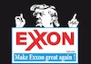 Cartoon: Exxon Trump (small) by ESchröder tagged donald,trump,usa,präsident,fake,news,whit,house,pressestatement,pressemitteilung,des,ölkonzerns,plagiat,whitw,sponsored,by,exxon,mobil